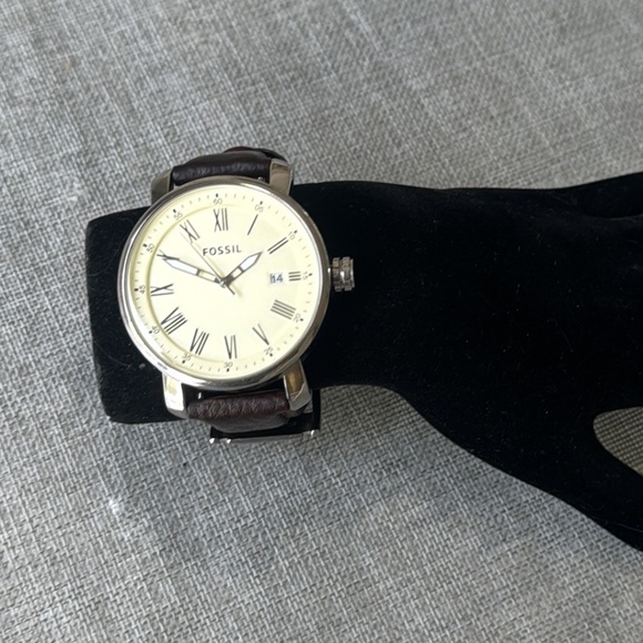 Fossil Rhett BQ1016 Men's Watch-Brown Leather Band- EUC - Picture 1 of 13